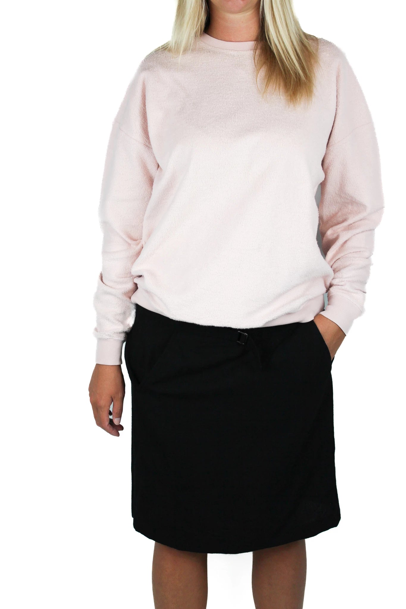 Baby Pink Oversized Sweatshirt with “Beauty” Back Patch