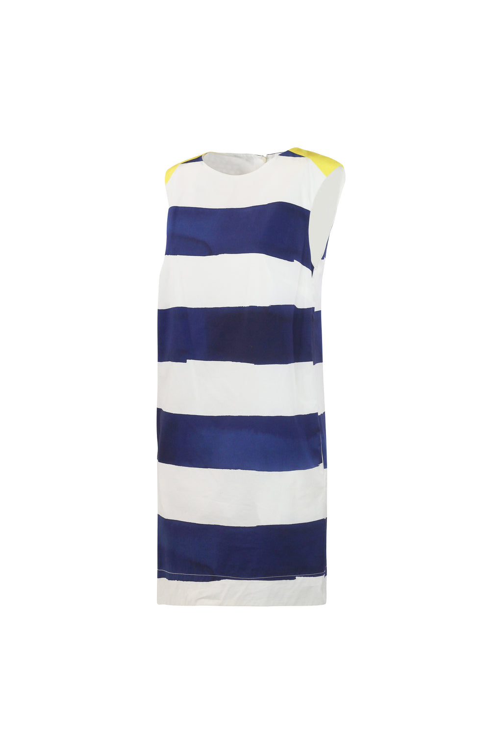 Striped Cotton Sleeveless Straight Dress