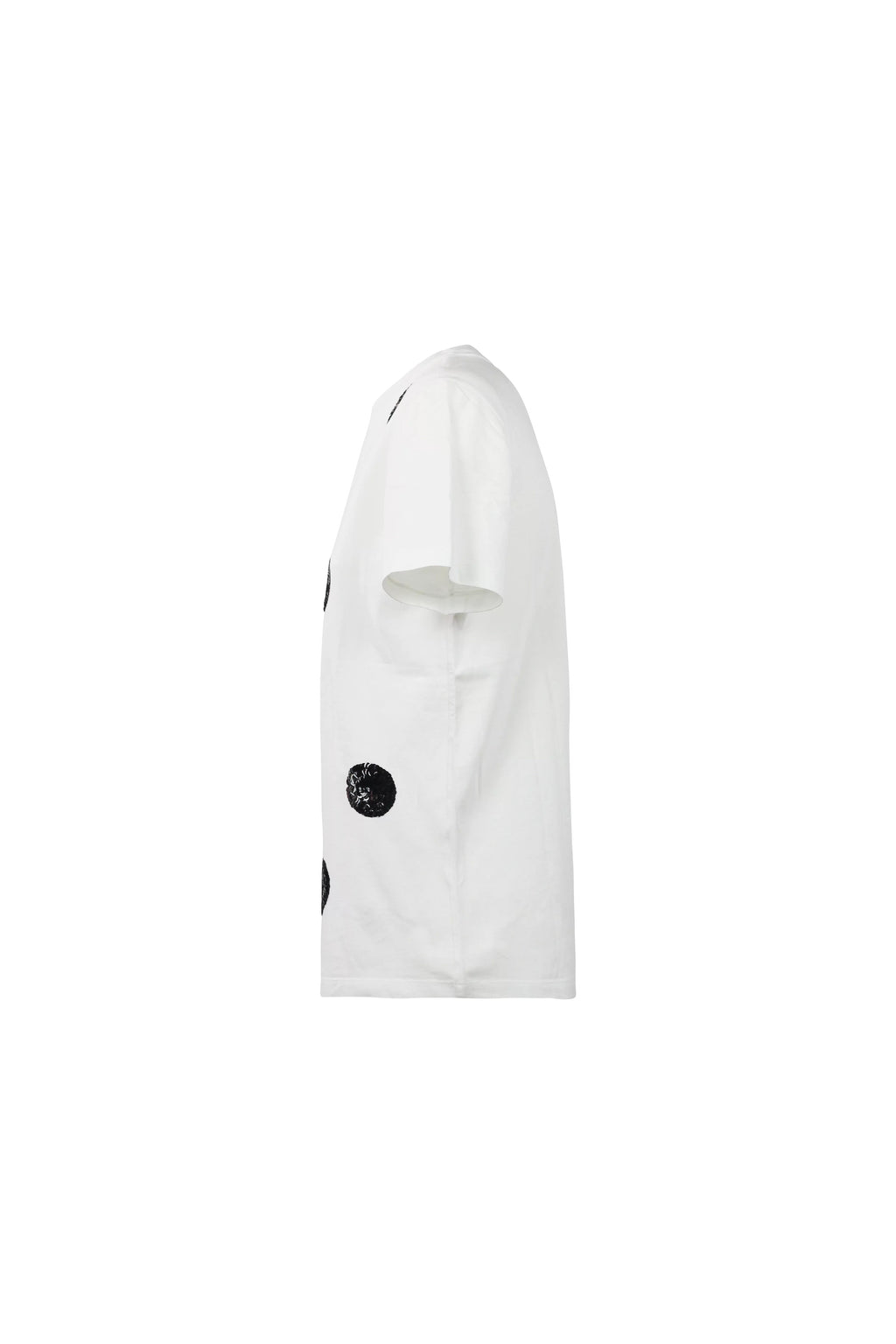 White Cotton Tee with Pois