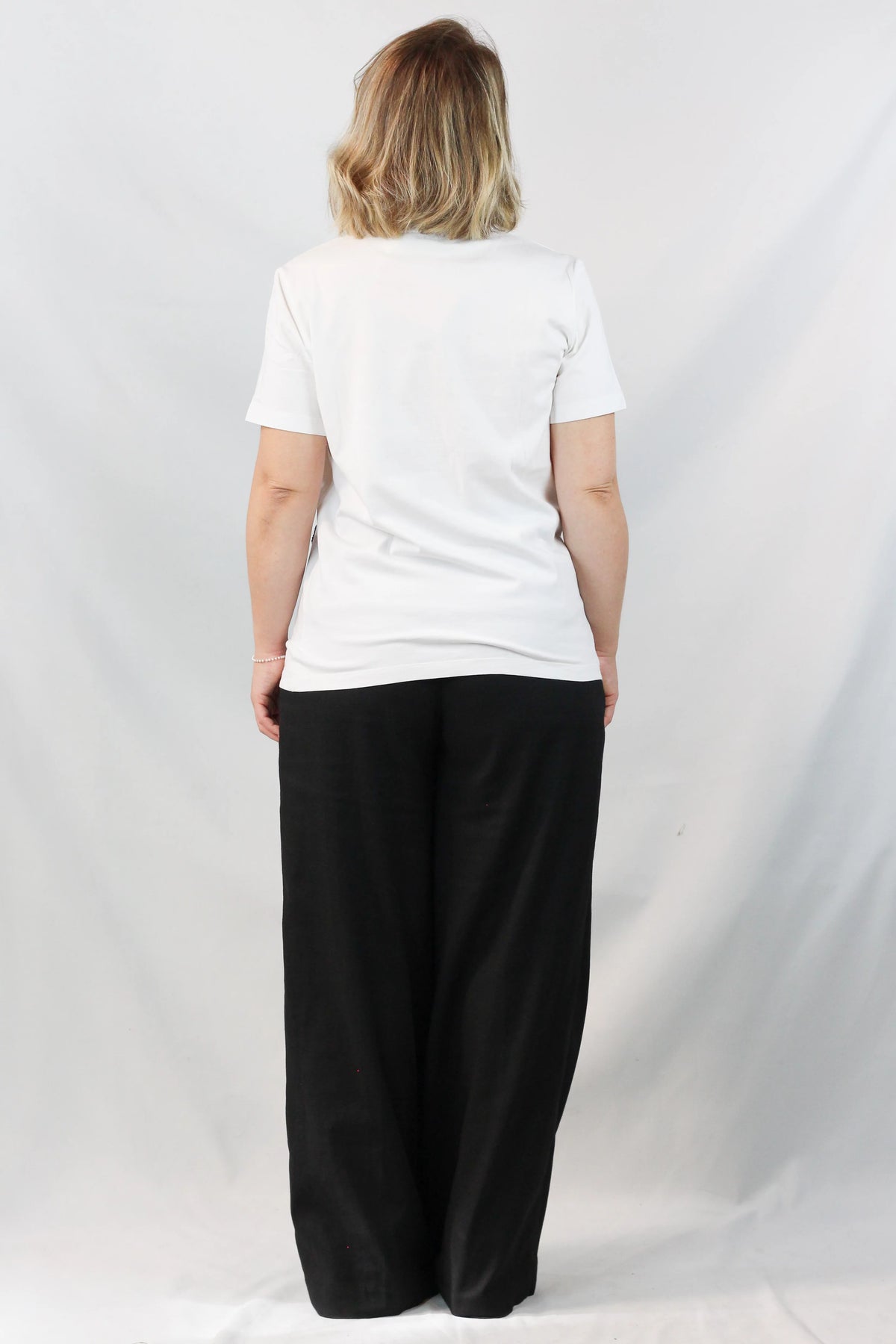 White Cotton Tee with Pois