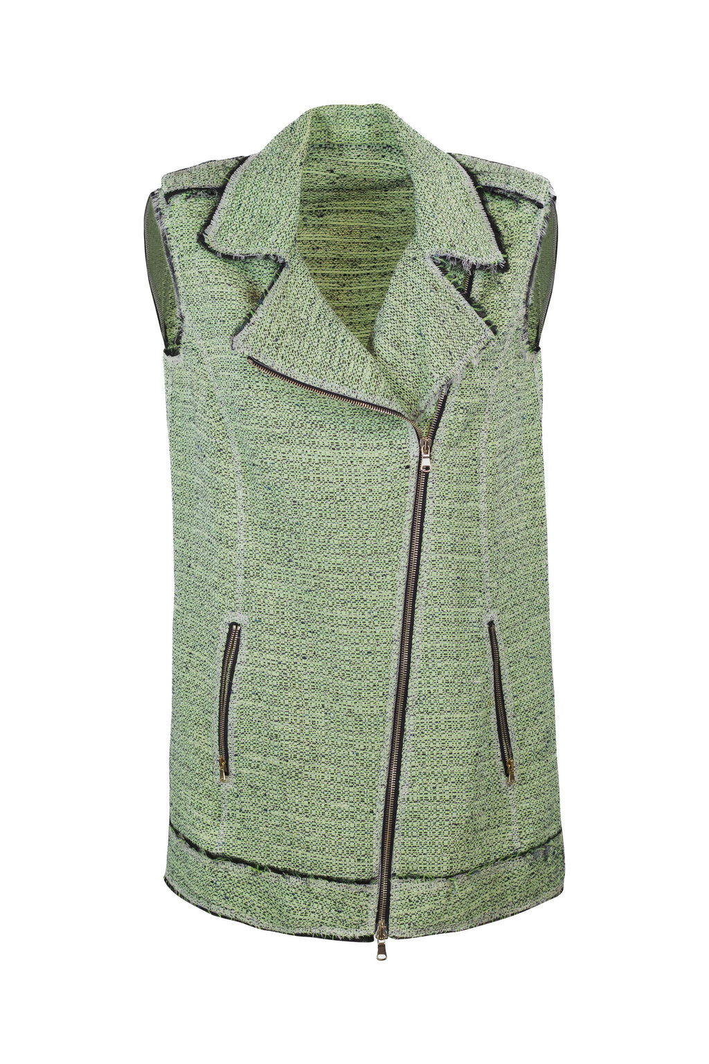 Neon Green Biker-Style Vest Resort2013