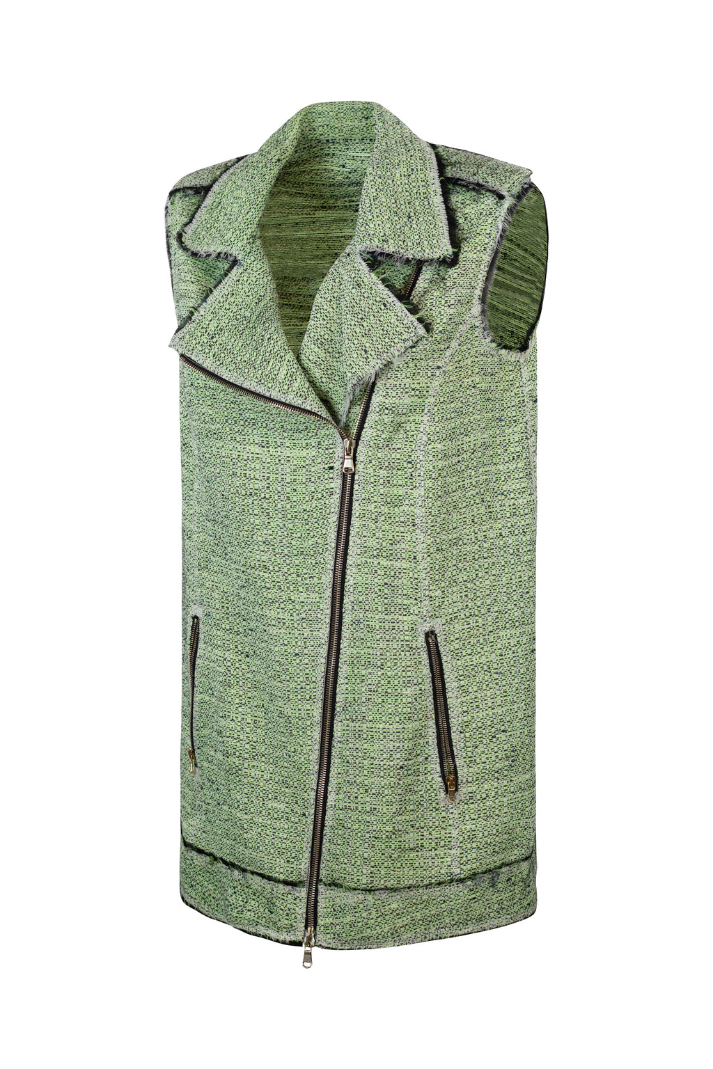Neon Green Biker-Style Vest Resort2013