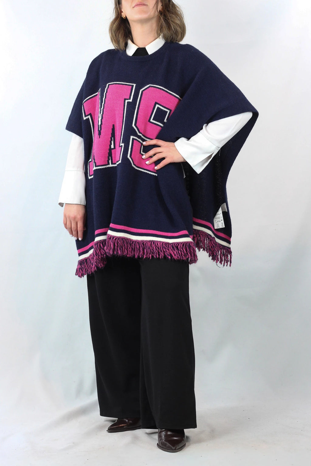 Wool Poncho-Style Cape
