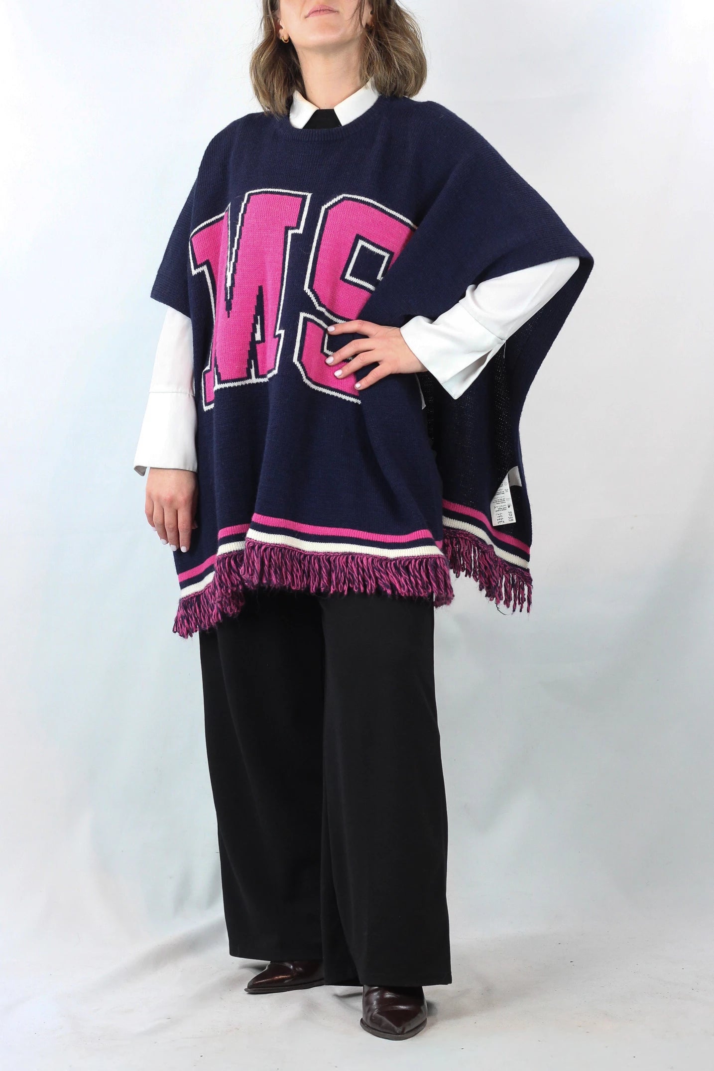 Wool Poncho-Style Cape