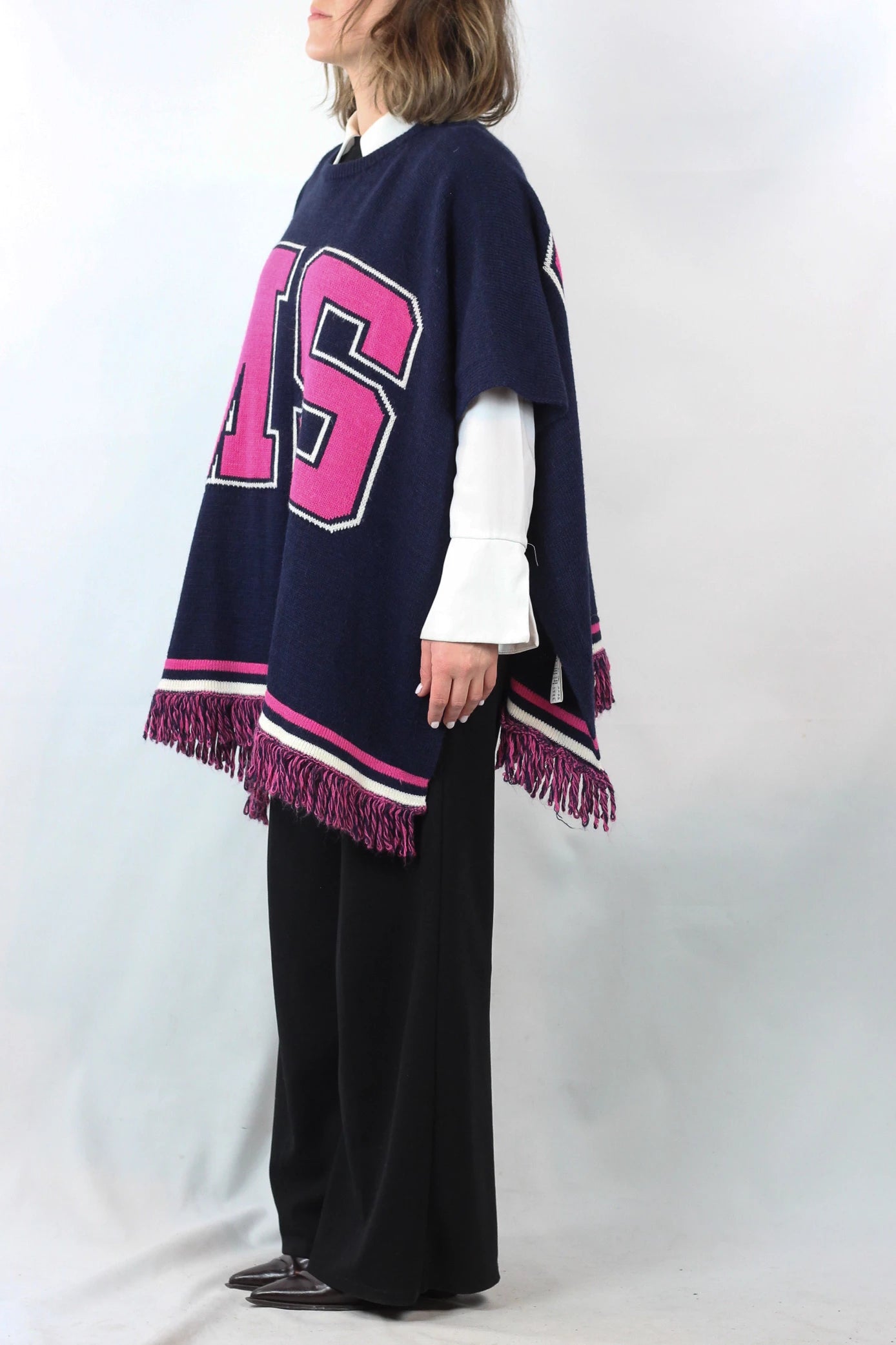 Wool Poncho-Style Cape