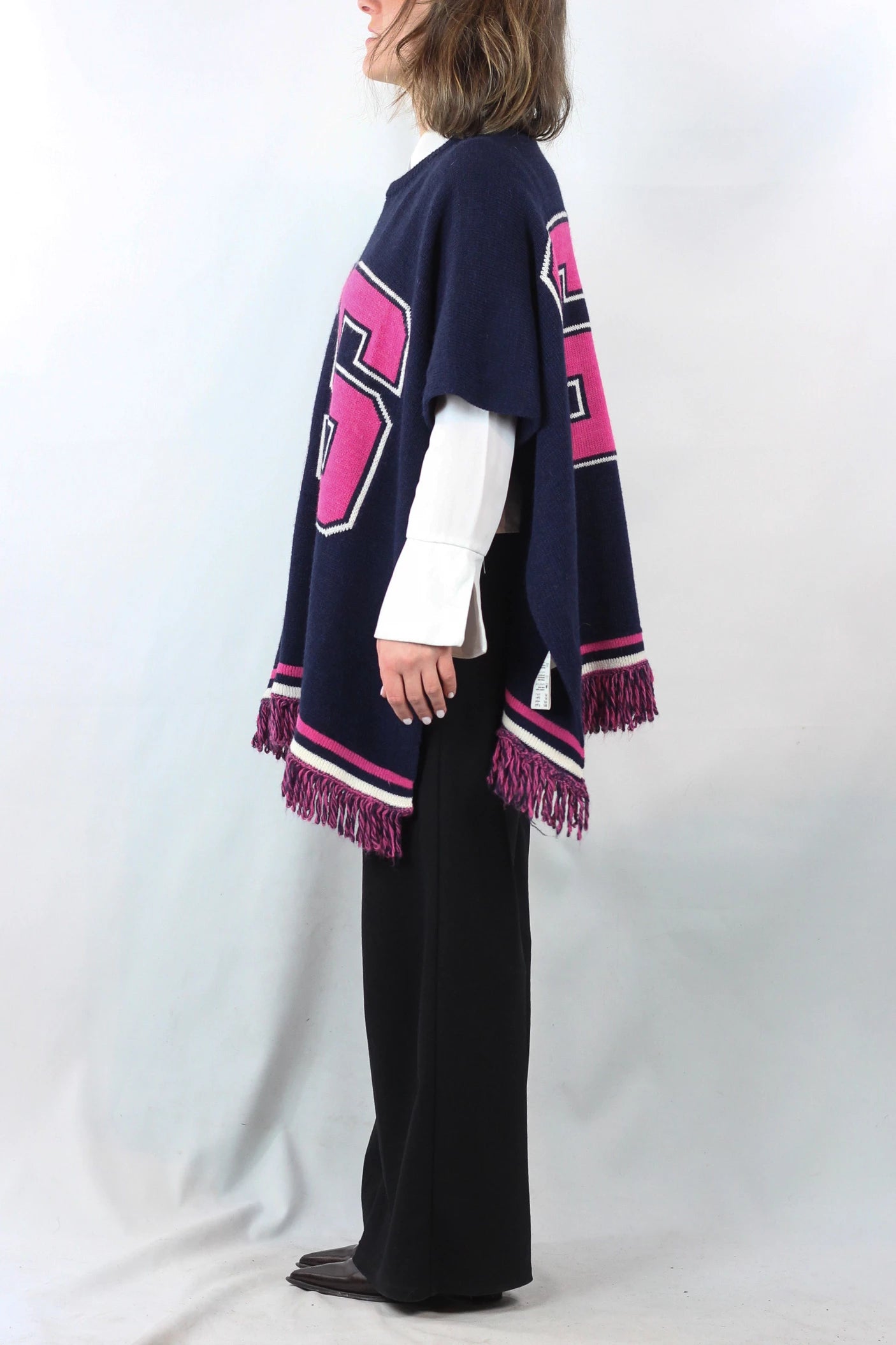 Wool Poncho-Style Cape