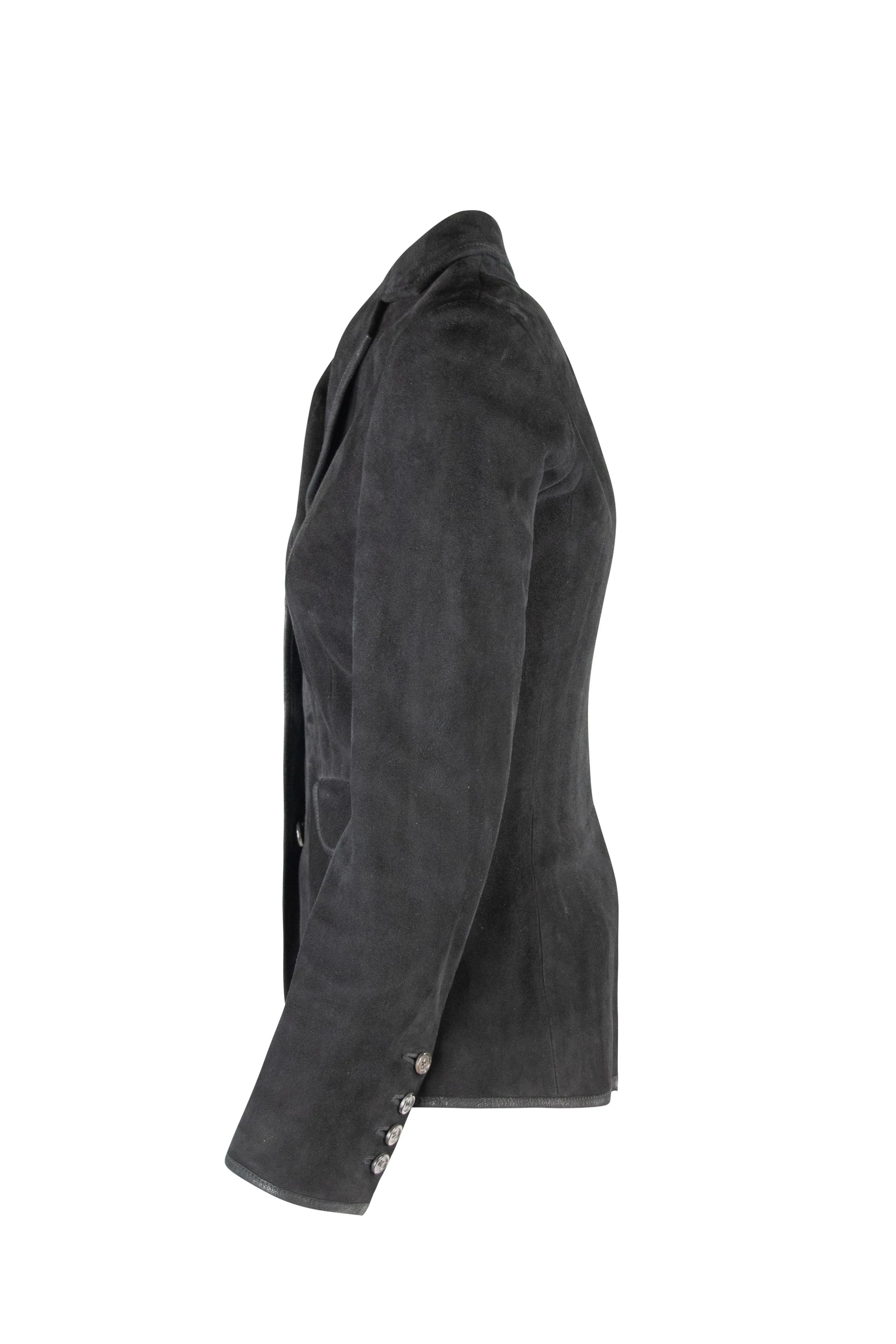 Black Suede Fitted Jacket