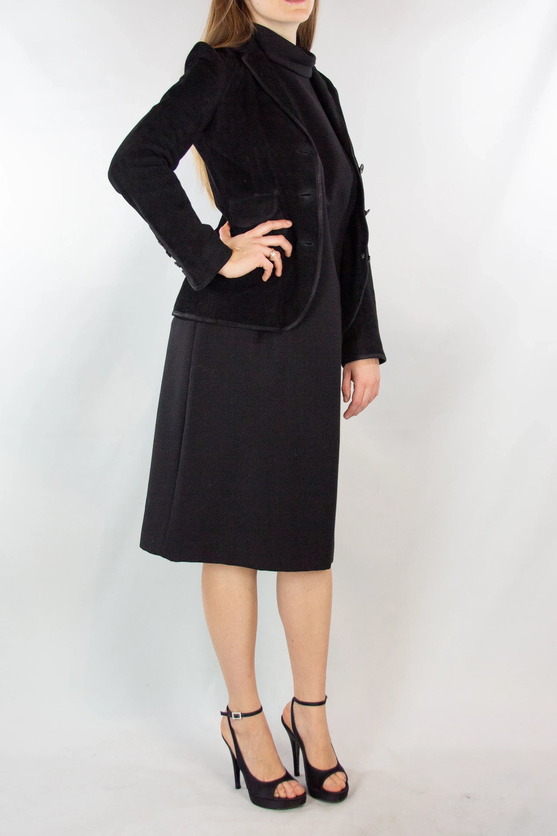 Black Suede Fitted Jacket