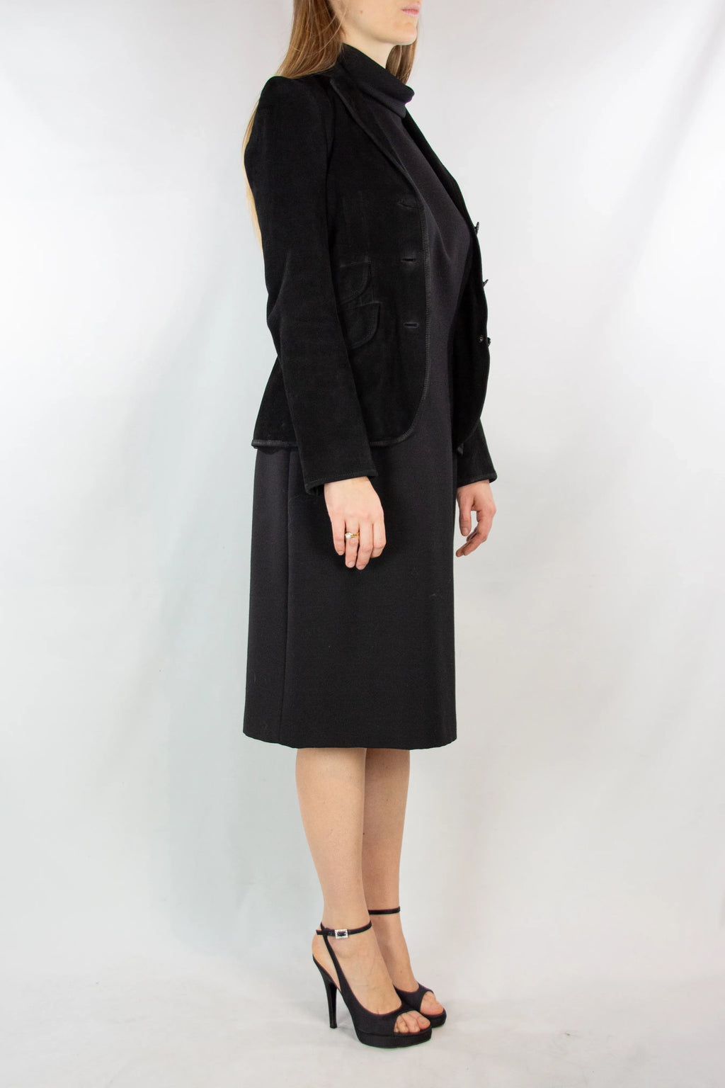 Black Suede Fitted Jacket