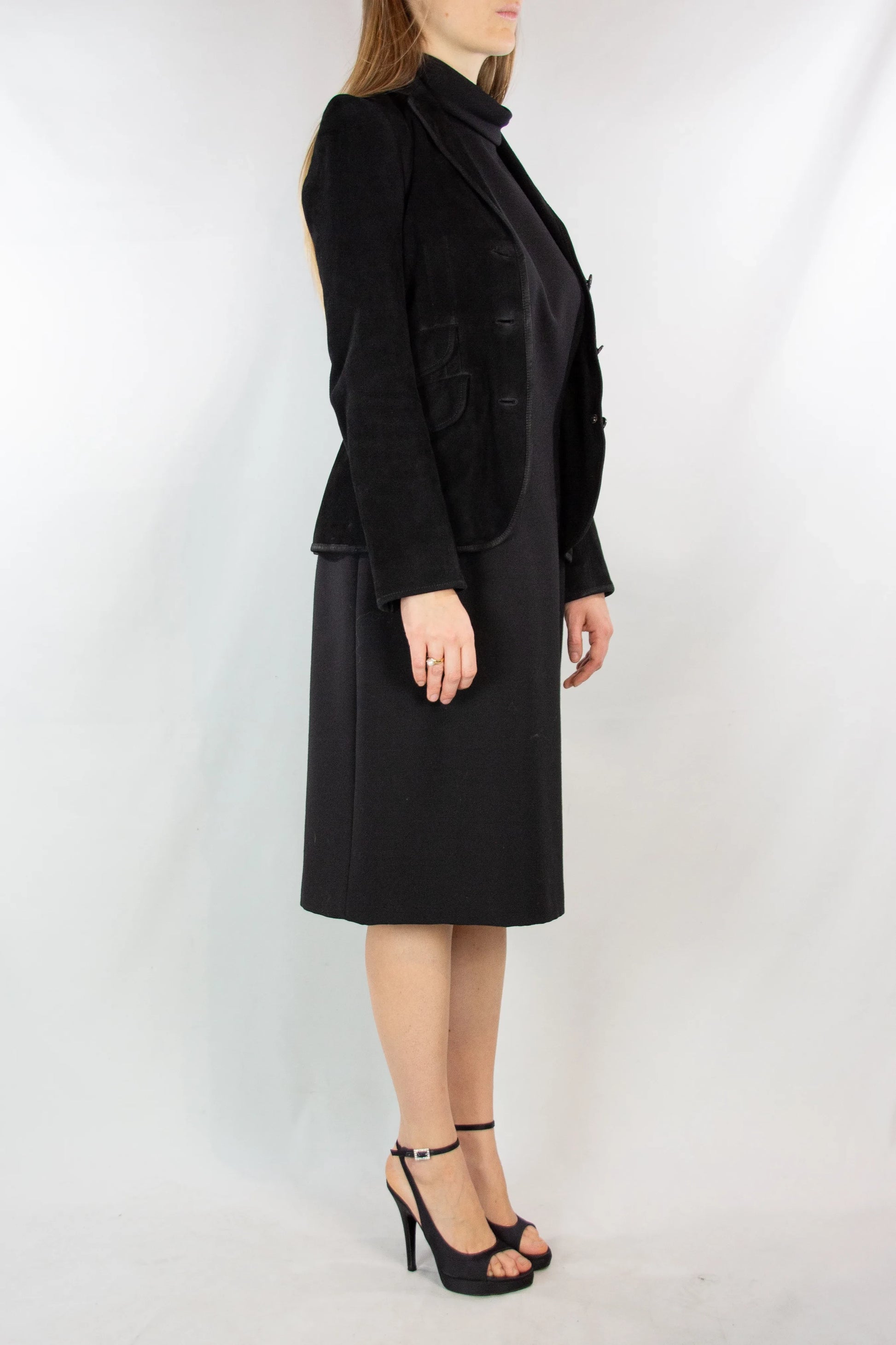 Black Suede Fitted Jacket