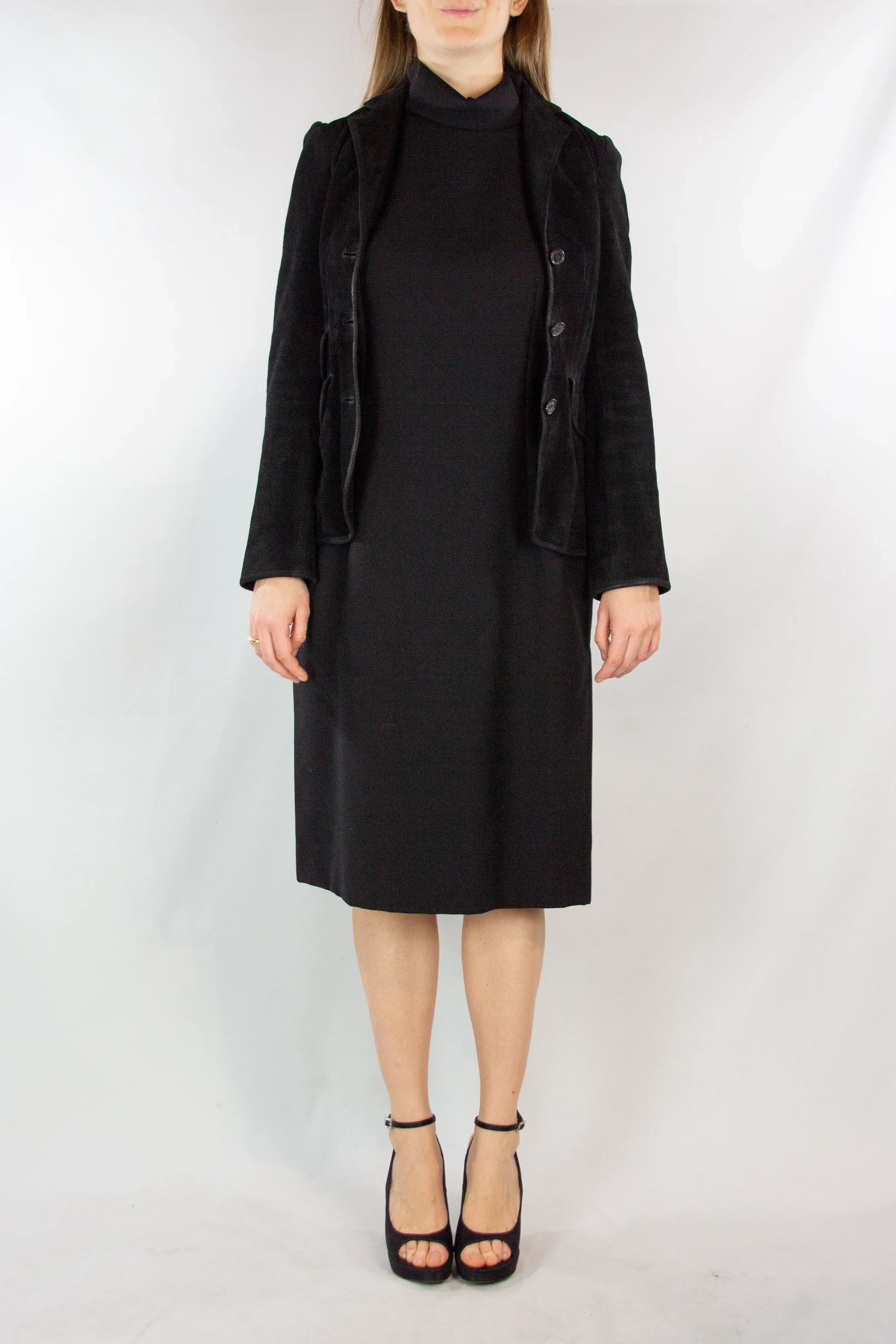 Black Suede Fitted Jacket