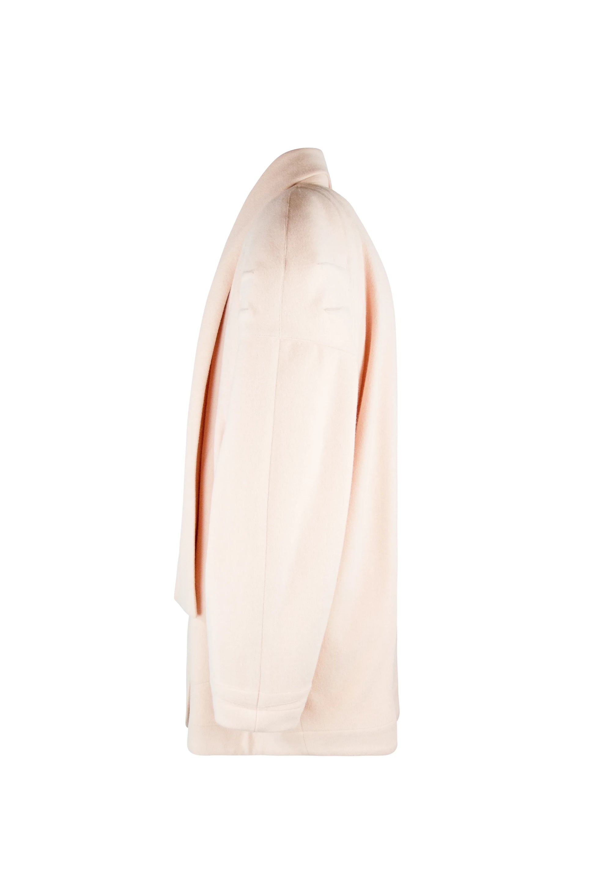 Wool Coat with Oversized Shoulders and Neck Scarf
