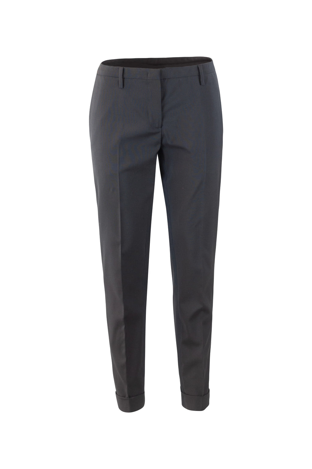 Black Tailored Trousers with Cuffed Hem