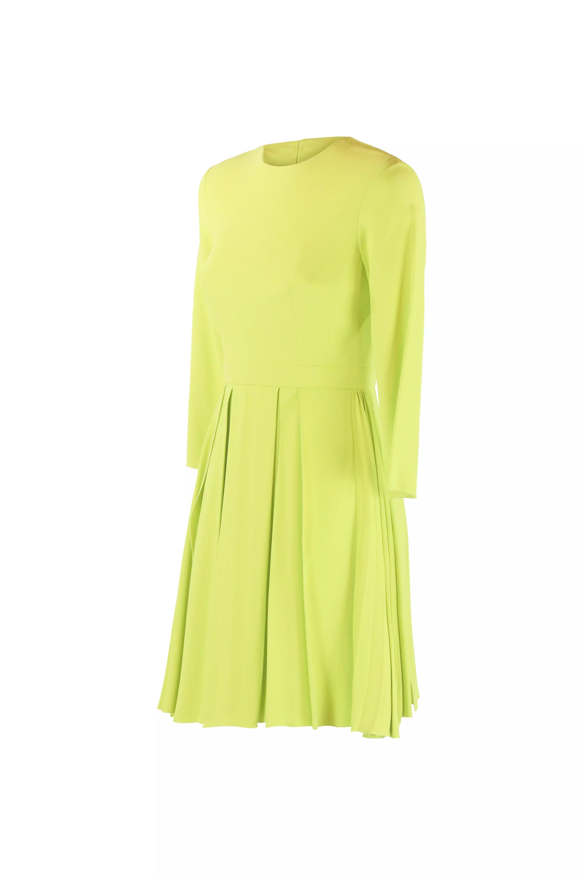 Lime Green Pleated Dress Resort2014