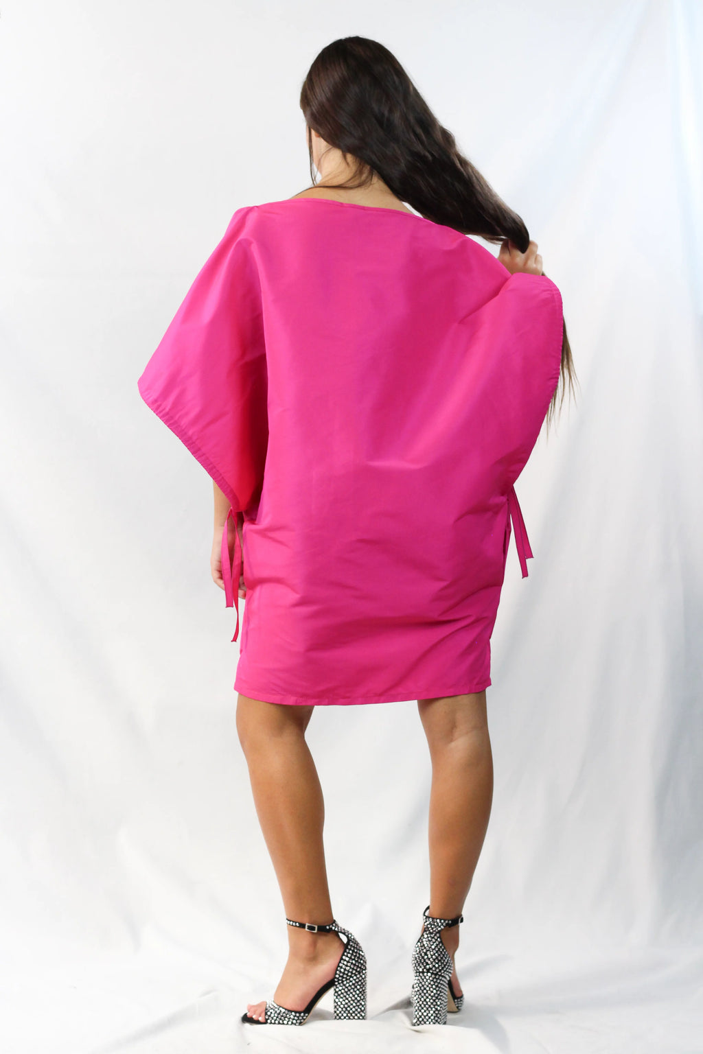 Fuchsia Structured Batwing Mini Dress Resort2020