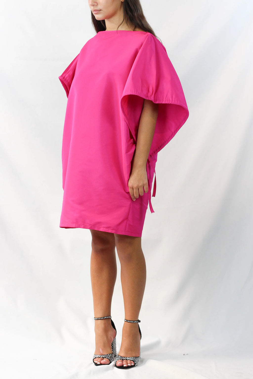 Fuchsia Structured Batwing Mini Dress Resort2020