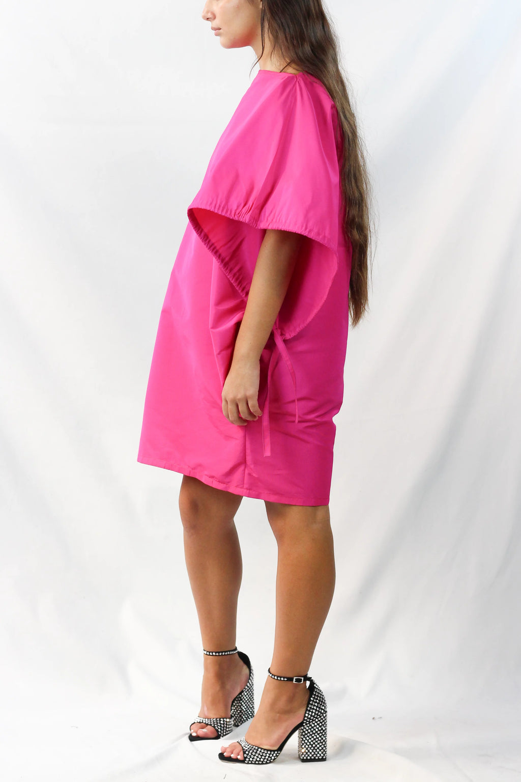 Fuchsia Structured Batwing Mini Dress Resort2020