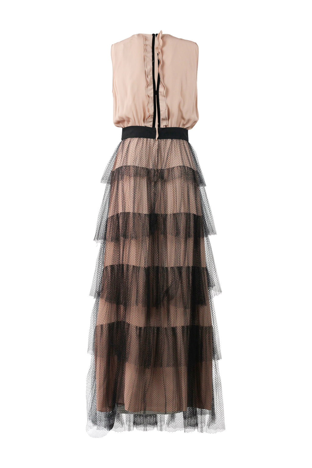 Tiered Tulle & Silk Maxi Dress PreFall2016