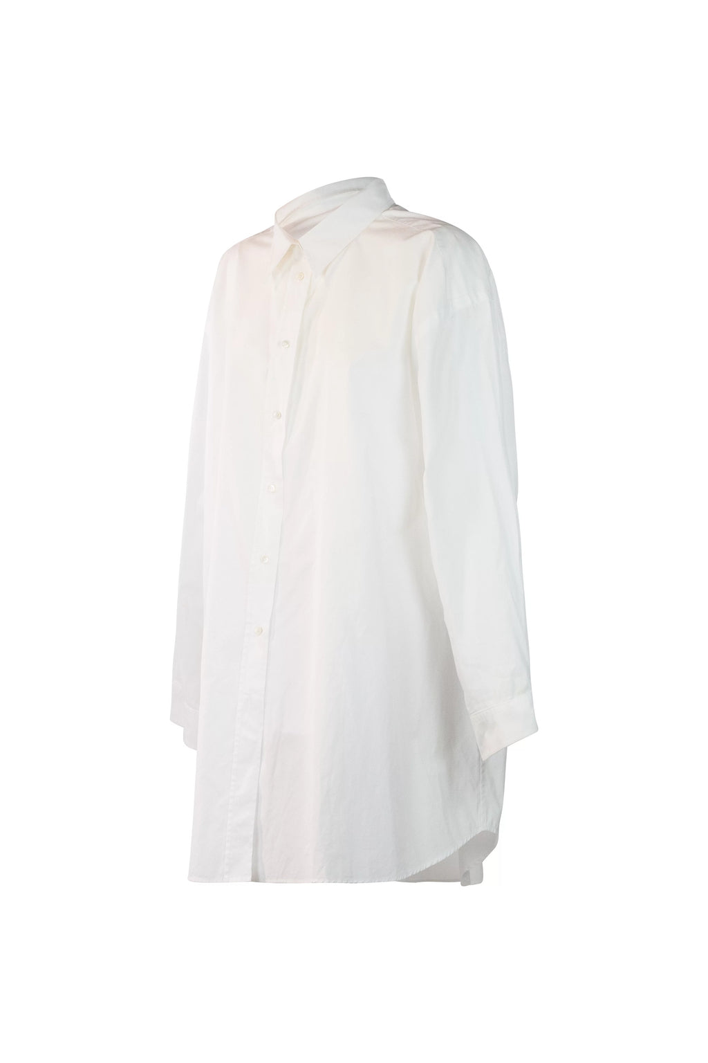 Camicia lunga in cotone bianco