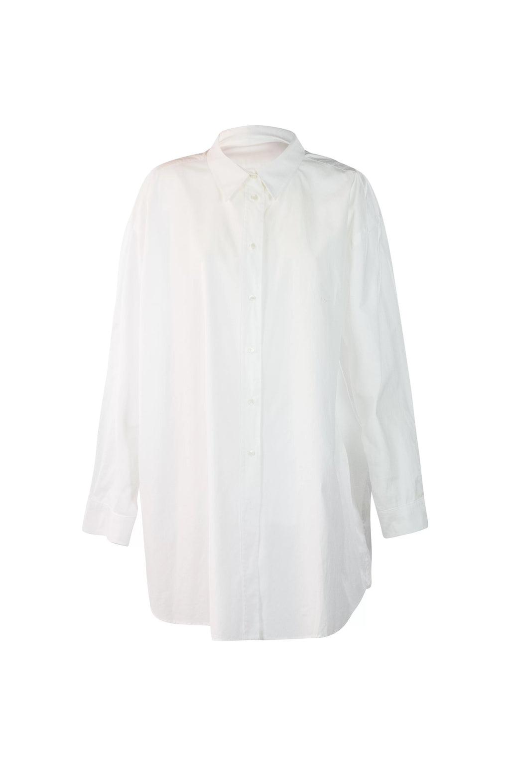 Camicia lunga in cotone bianco