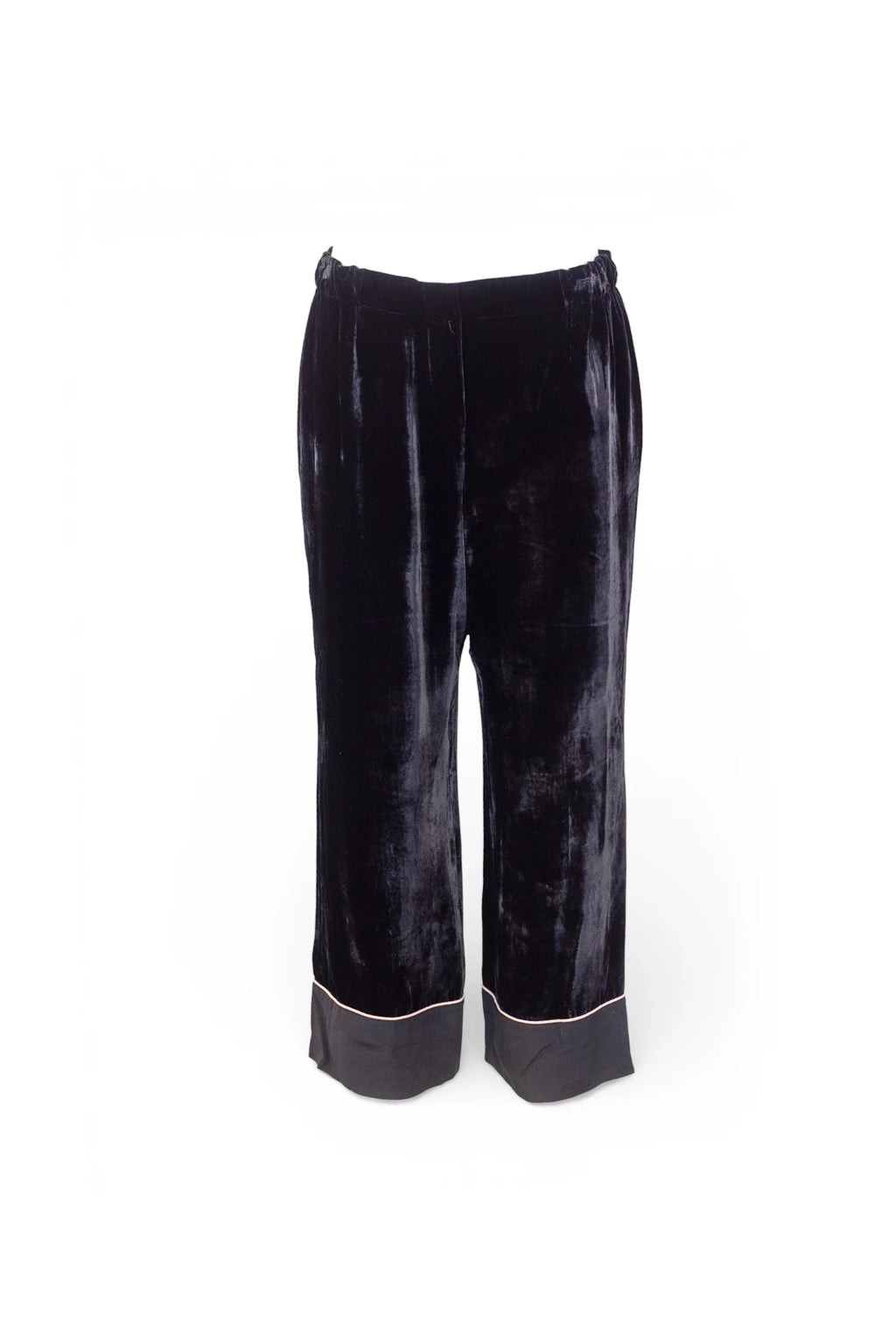 Black Velvet Pajama-Style Trousers