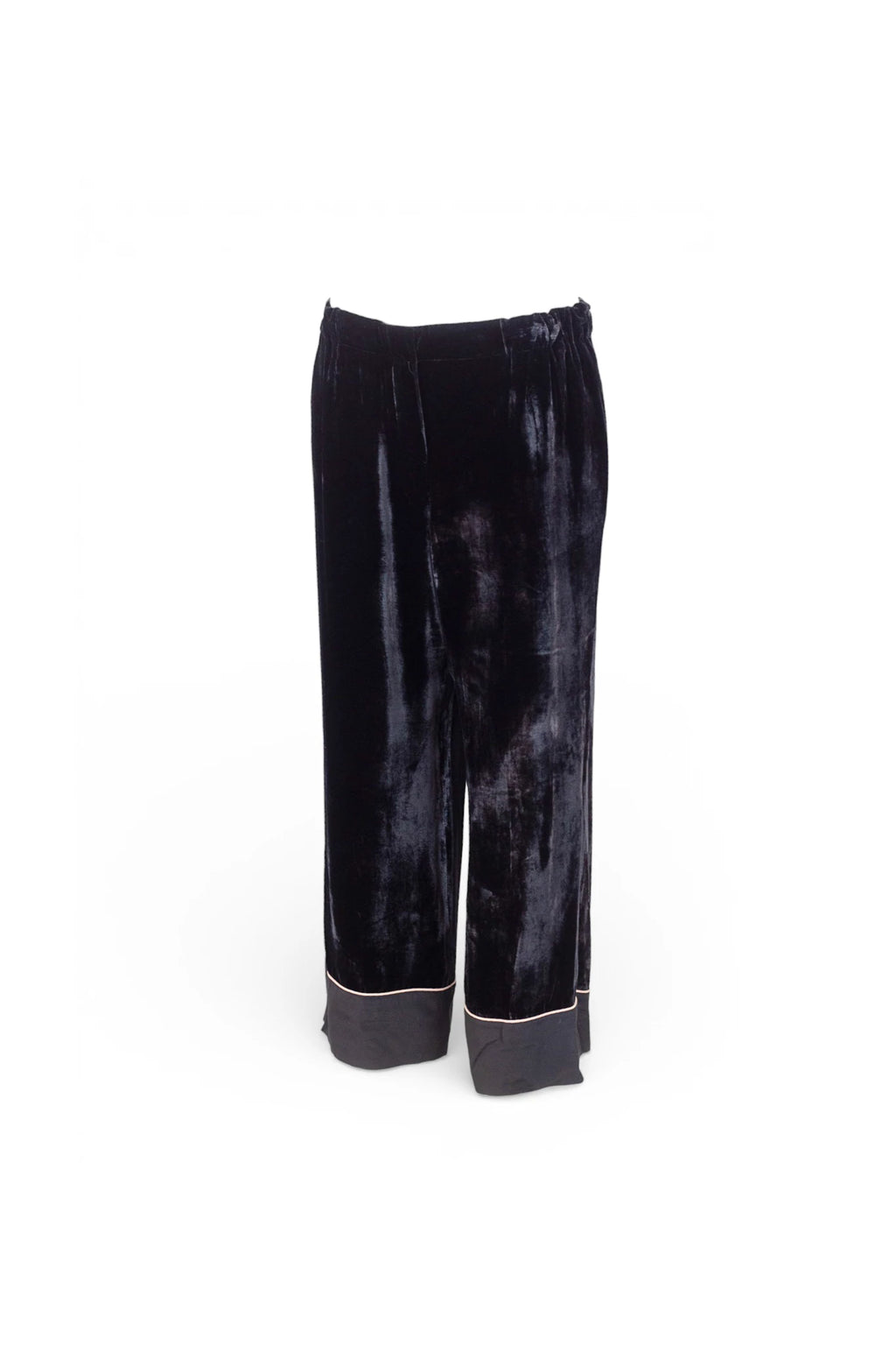Black Velvet Pajama-Style Trousers