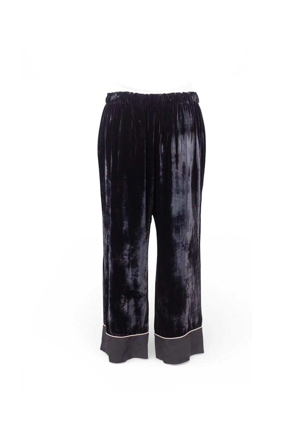 Black Velvet Pajama-Style Trousers