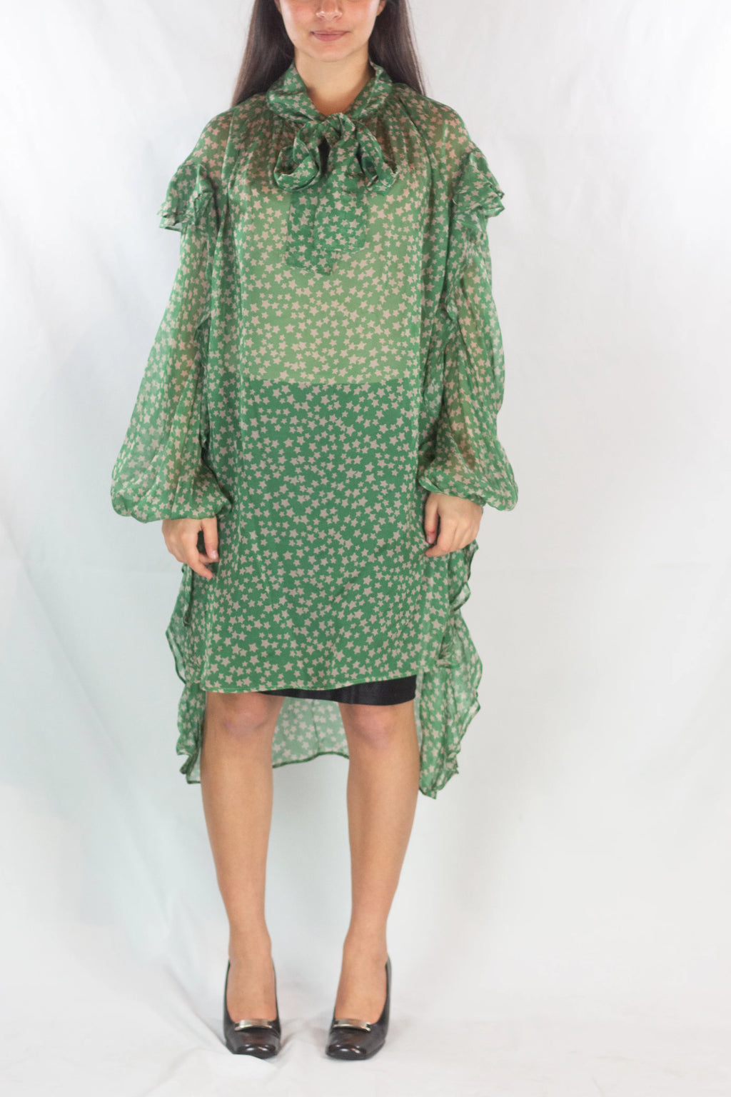 Silk Ruffle Dress