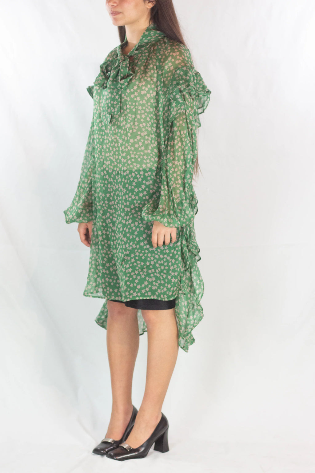 Silk Ruffle Dress