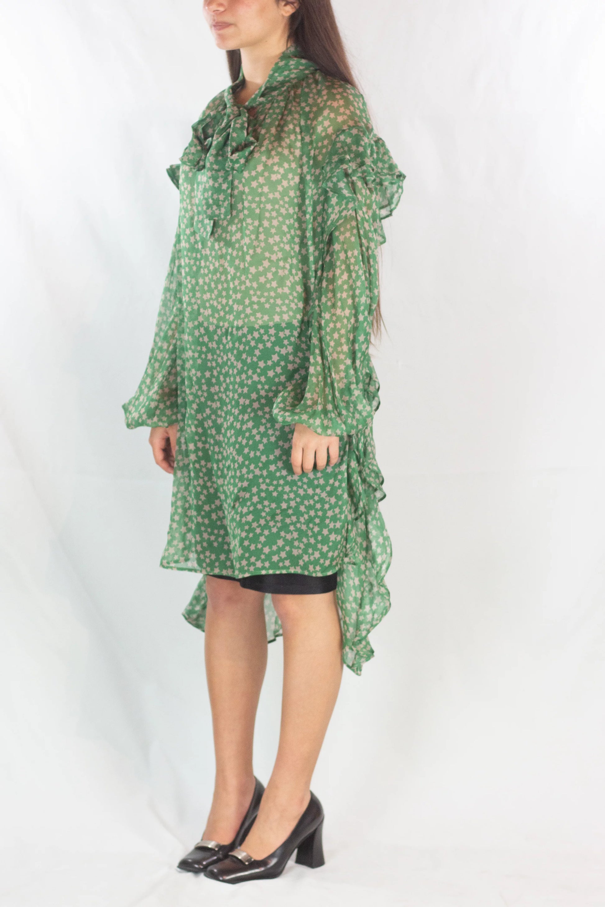 Silk Ruffle Dress