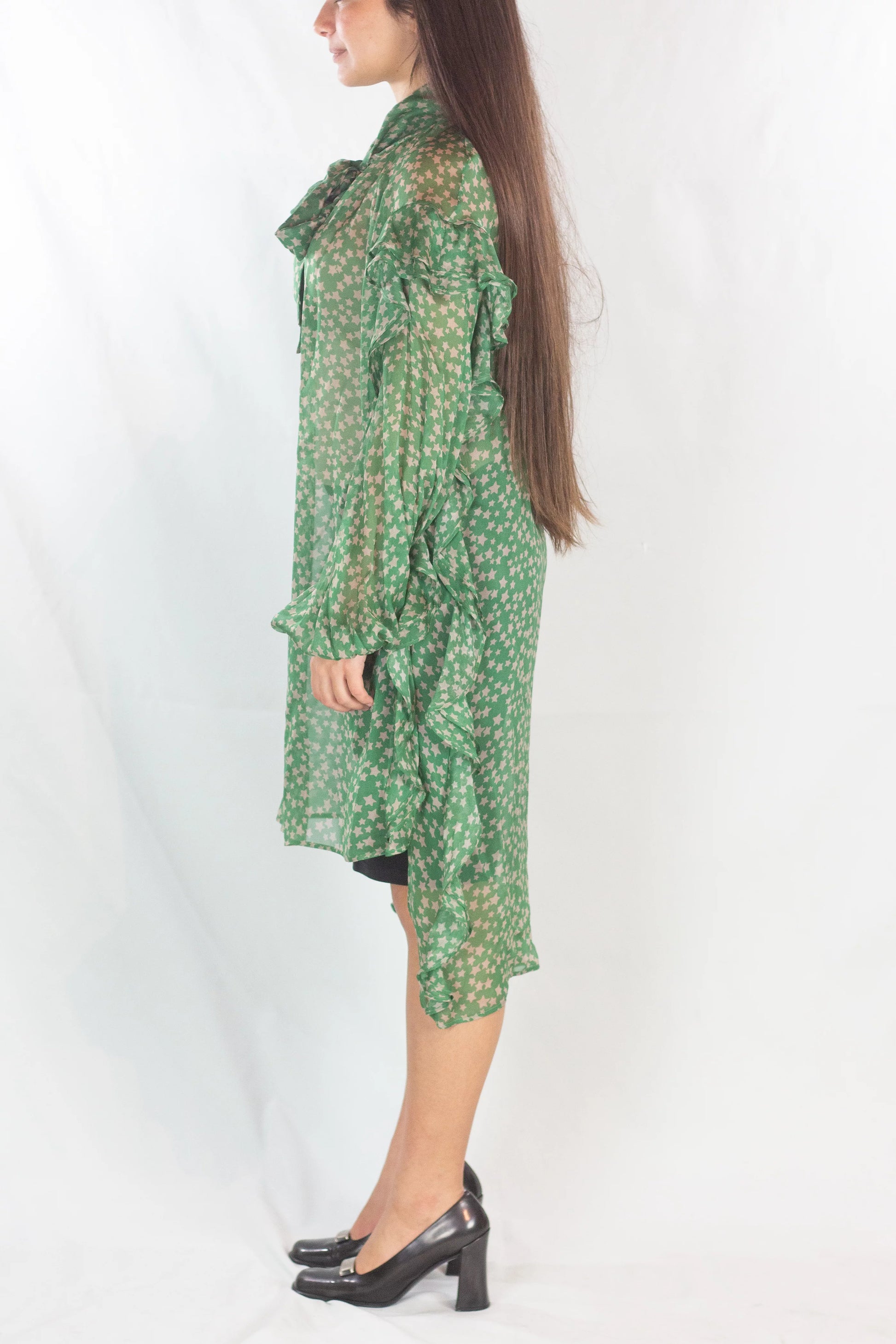 Silk Ruffle Dress