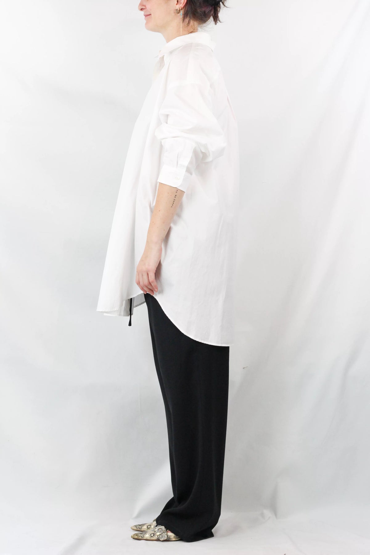 White Cotton Maxi Shirt