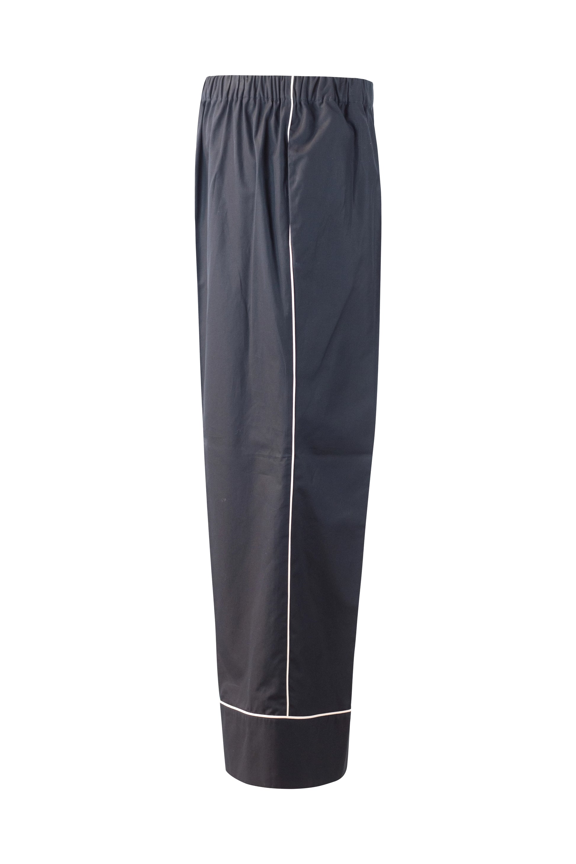 Poplin Palazzo Trousers with Contrast Piping