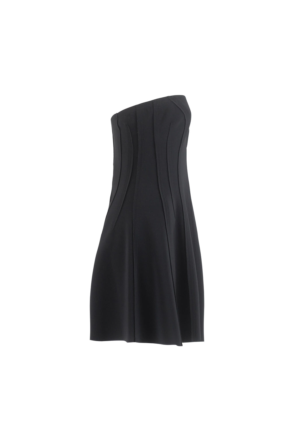 Black Lycra Strapless Sweetheart Mini Dress