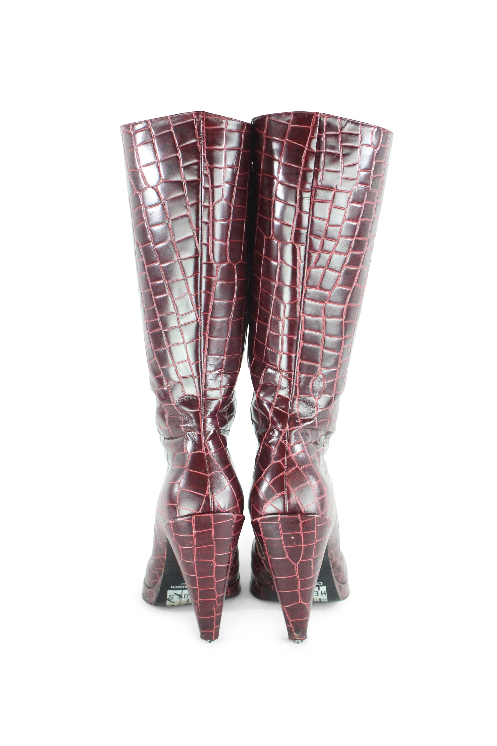 Crocodile printed boots