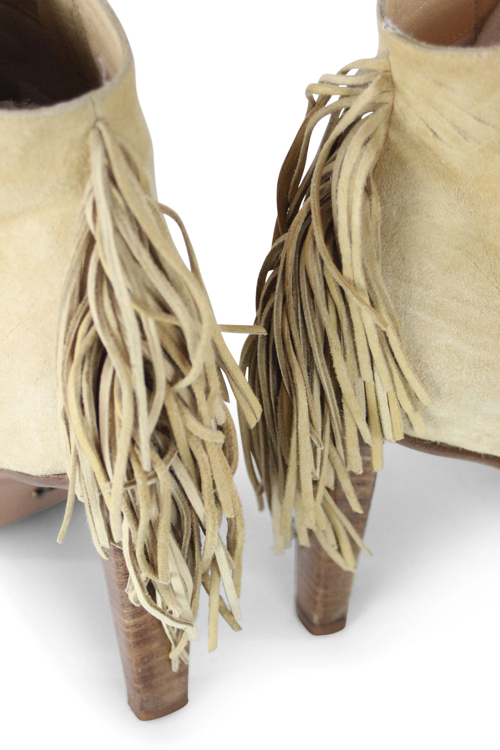 Suede ankle boots with fringes