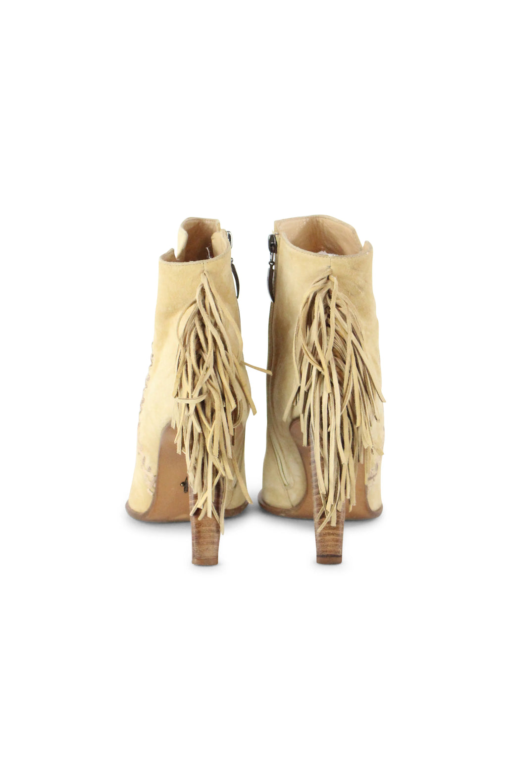 Suede ankle boots with fringes