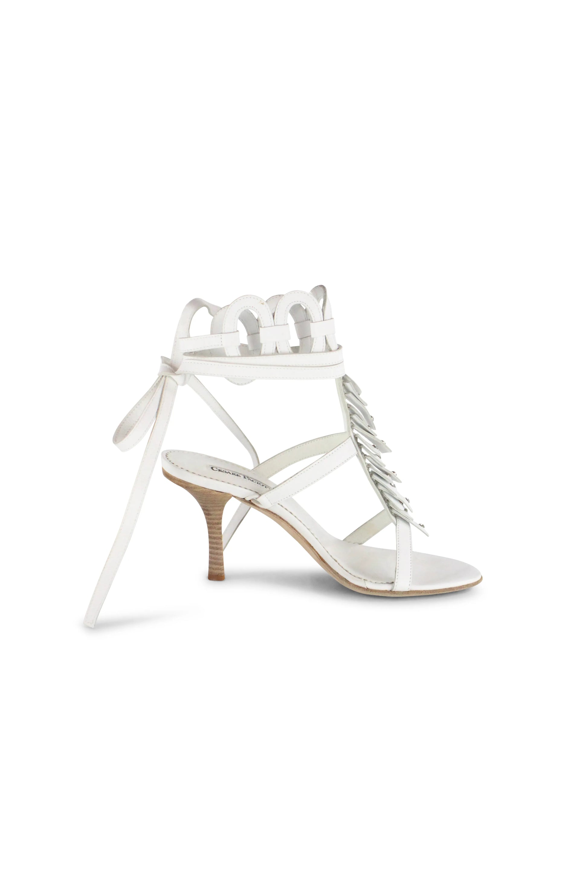 White strappy sandals
