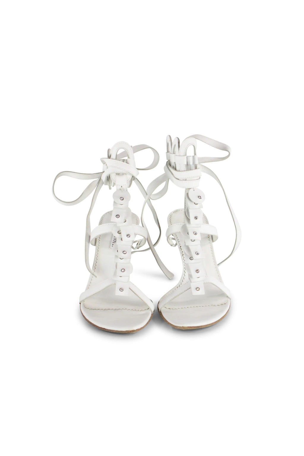 White strappy sandals