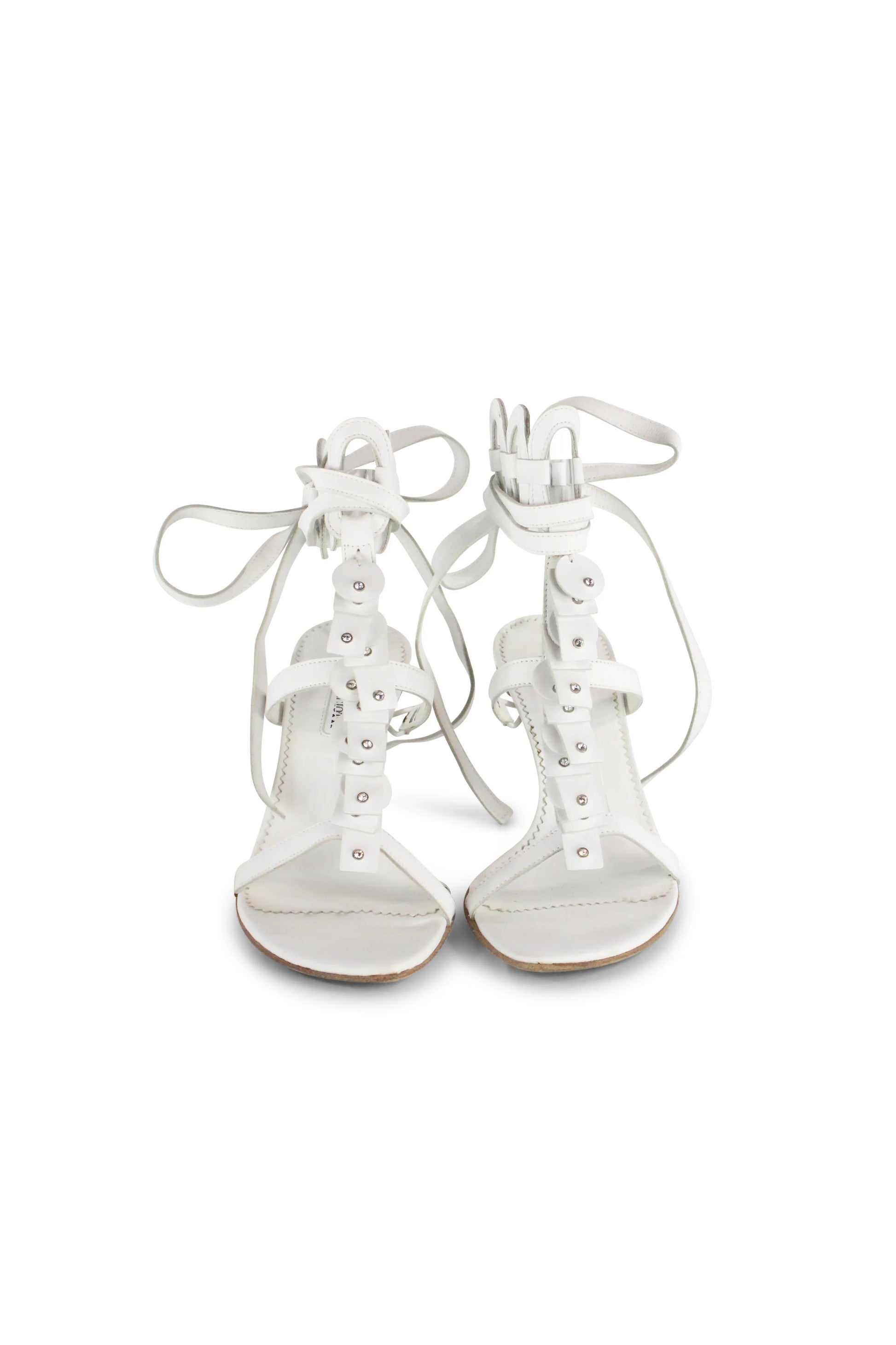 White strappy sandals
