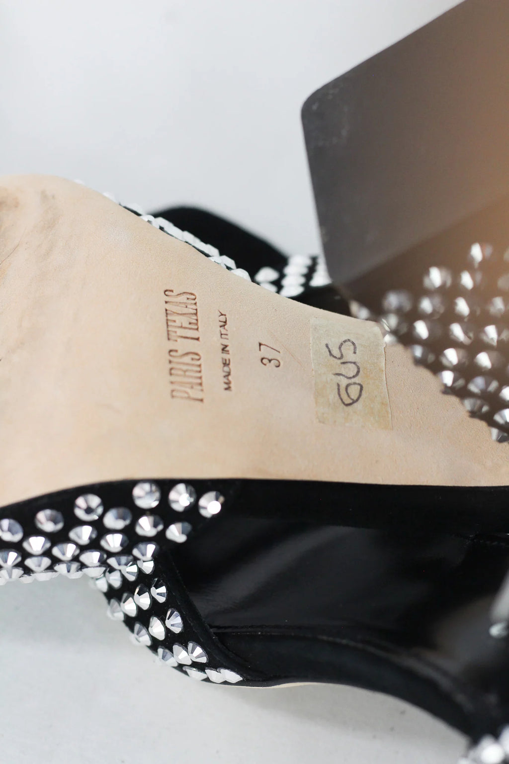 Crystal-Embellished Block Heel Sandal