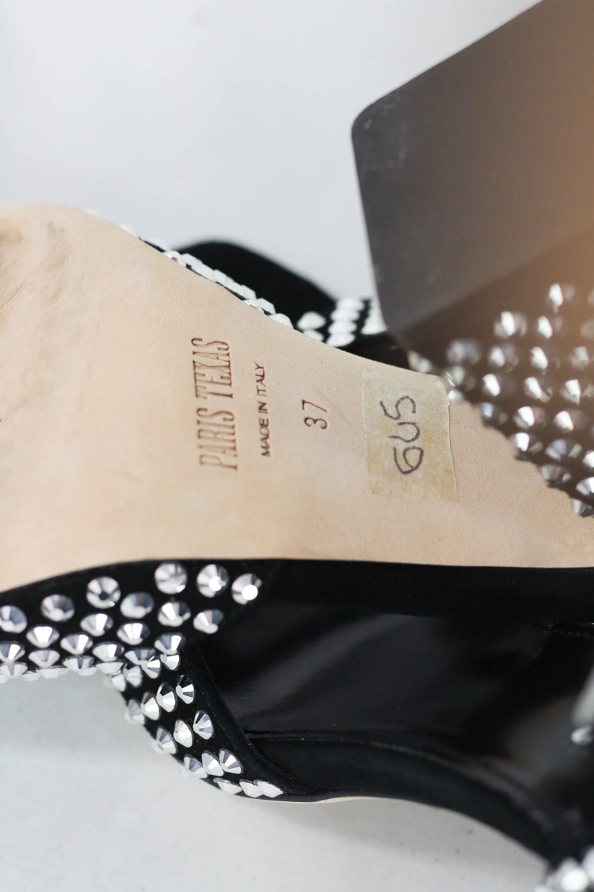Crystal-Embellished Block Heel Sandal