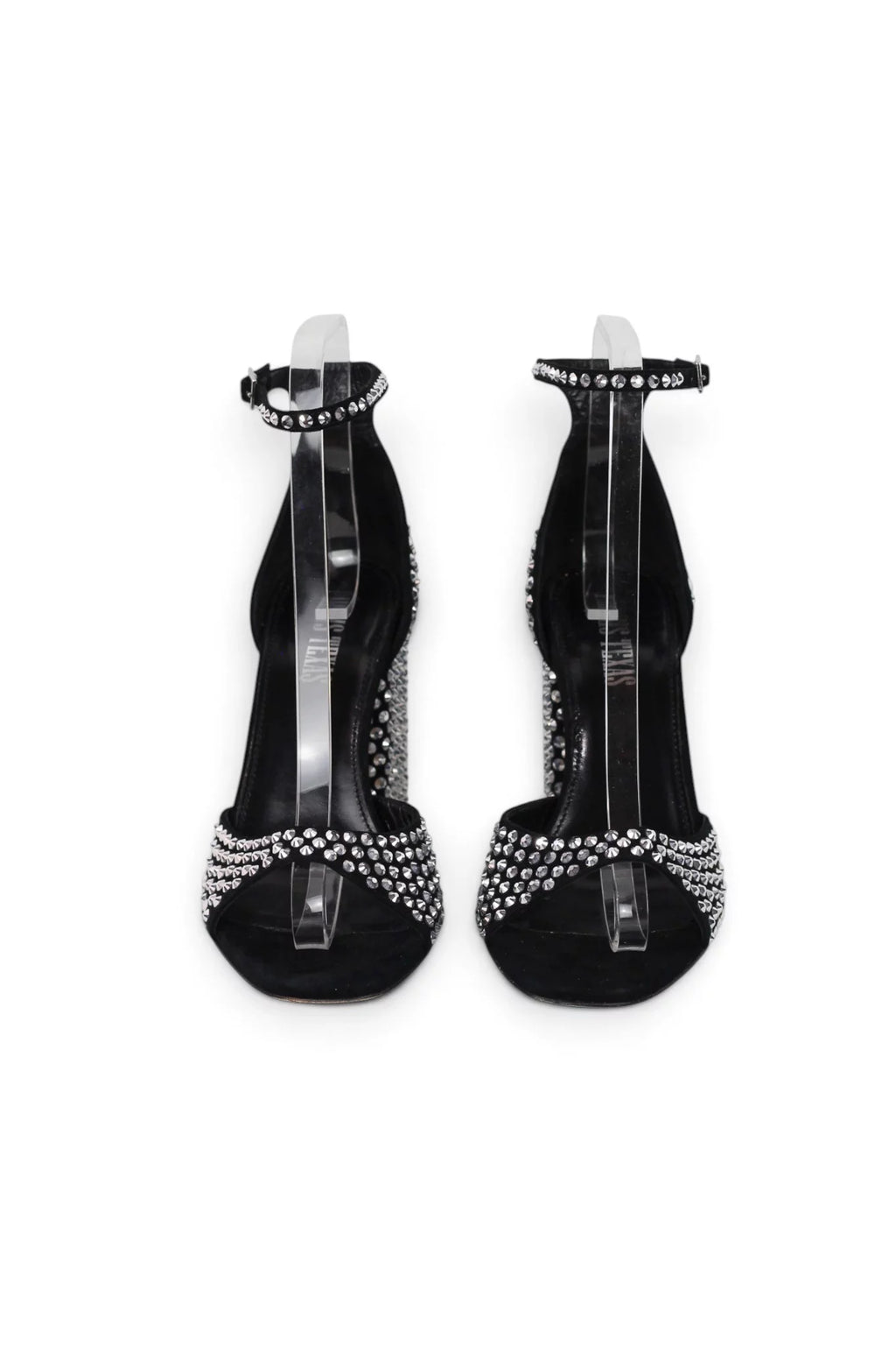 Crystal-Embellished Block Heel Sandal