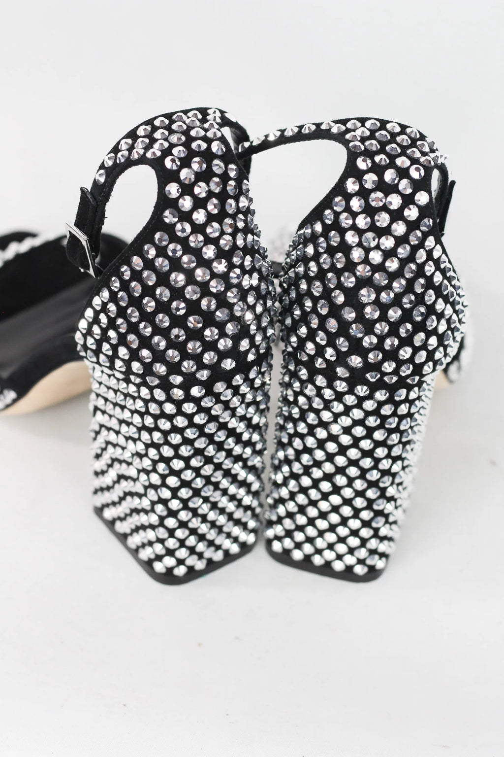 Crystal-Embellished Block Heel Sandal