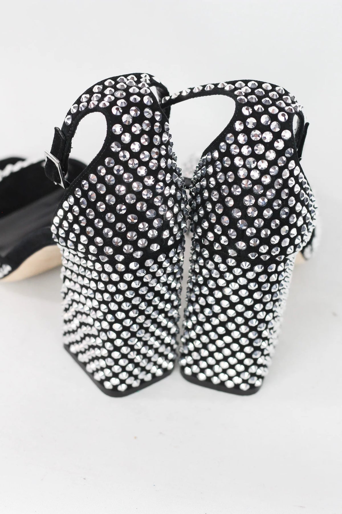 Crystal-Embellished Block Heel Sandal