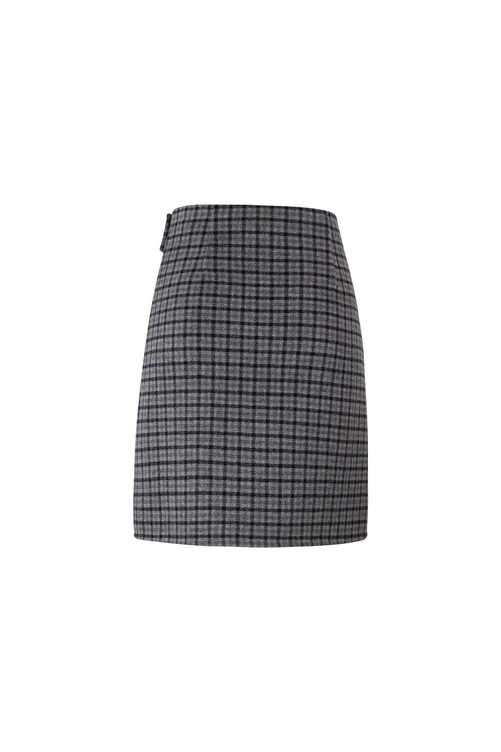 Check High-Waisted Wrap Mini Skirt