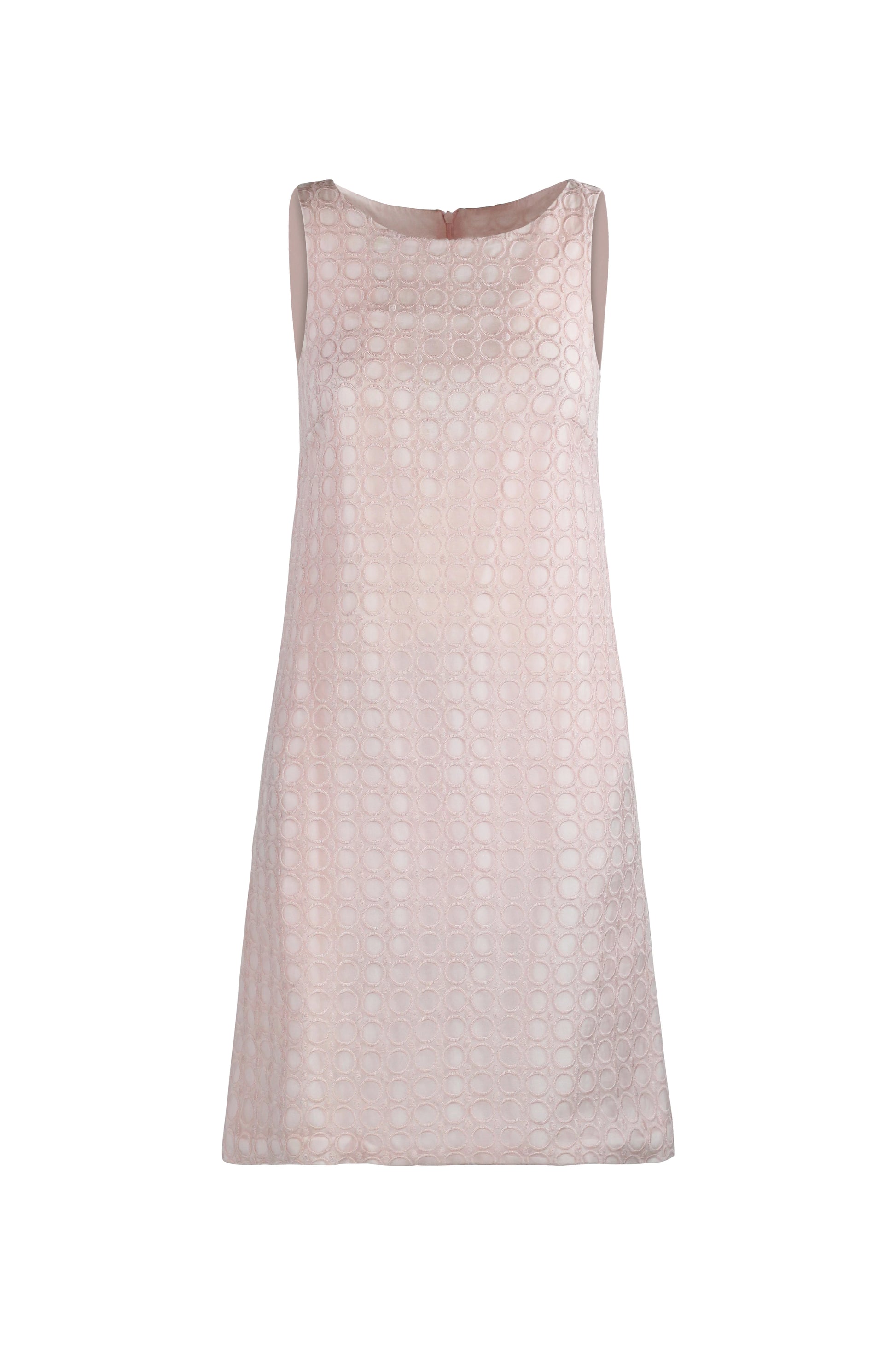 Trapeze Dress with Embroidered Circle Motif