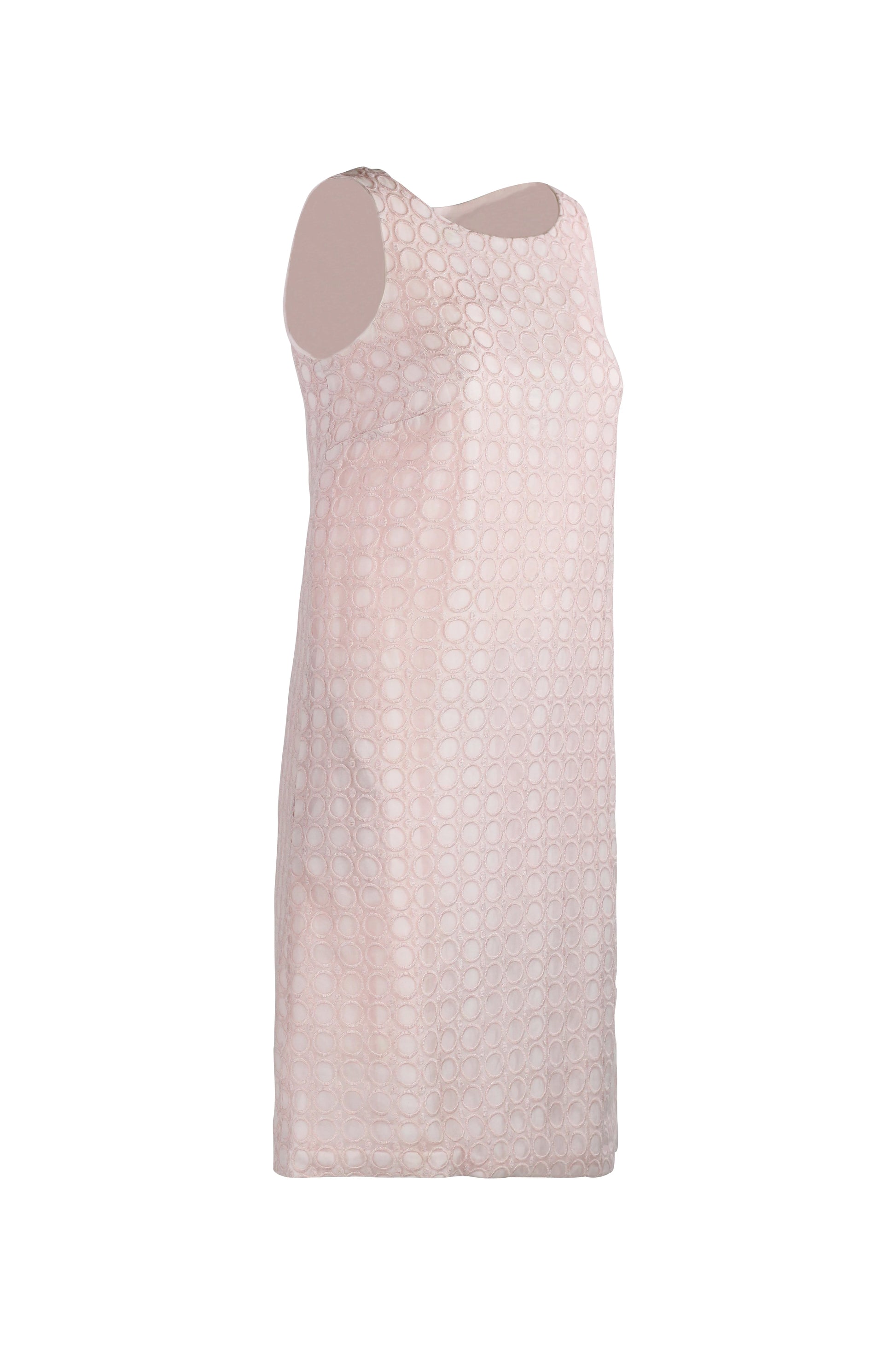 Trapeze Dress with Embroidered Circle Motif