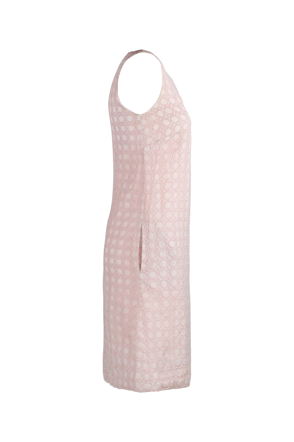 Trapeze Dress with Embroidered Circle Motif