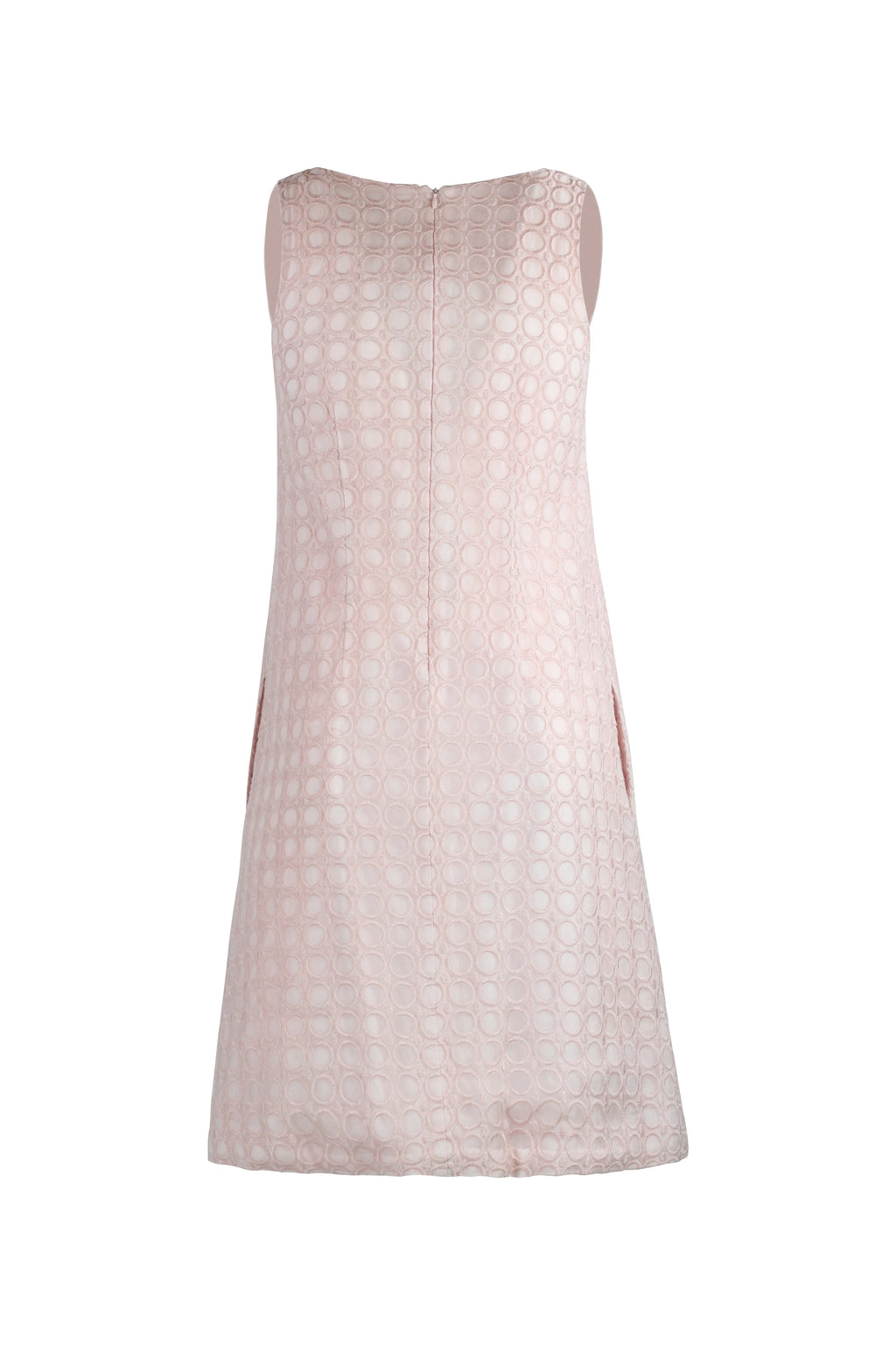 Trapeze Dress with Embroidered Circle Motif